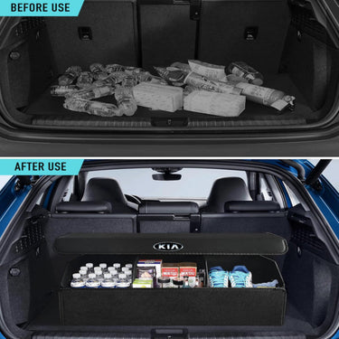 Foldable Car Trunk Organizer With 3 Compartments For Toyota Honda Suzuki Kia Hyundai & More Brands